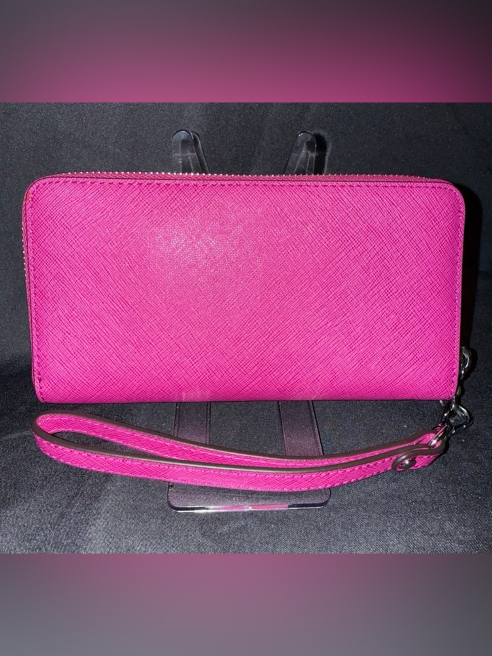 Michael Kors Jet Set Travel Continental Wristlet Wallet Pink Saffiano Leather - Picture 2 of 12
